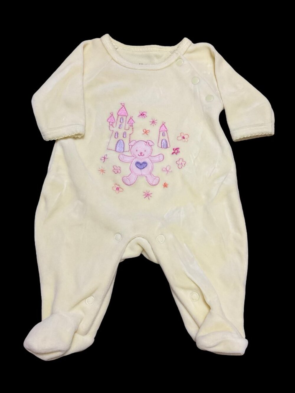 👣 10/$25 - Yellow Velour One Piece Sleeper Outfit